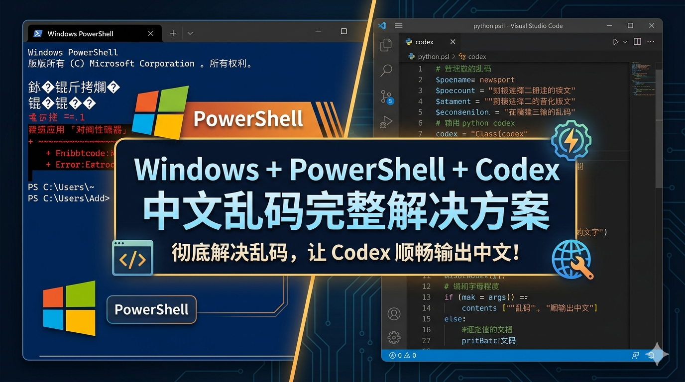 Windows + PowerShell + Codex 中文乱码完整解决方案